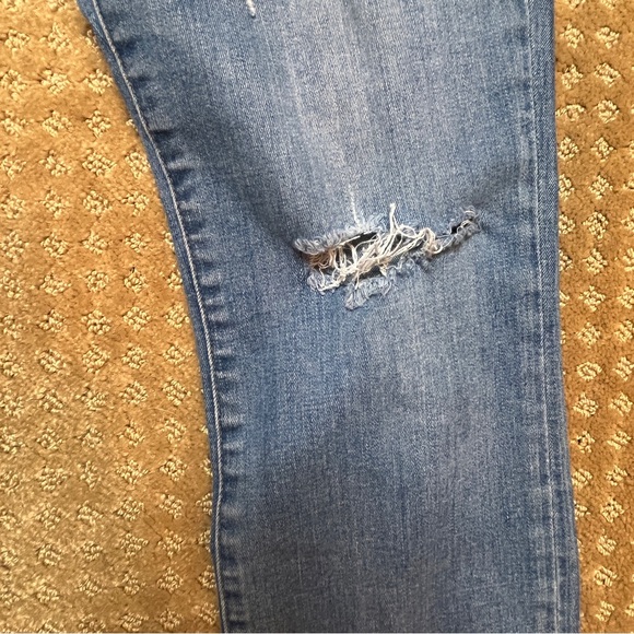 J. Crew Toothpick Skinny Jeans Women's 30 Blue Denim Low Rise Distressed Patches - Picture 4 of 11